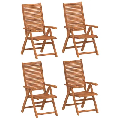 Obrázok produktu pre vidaXL Záhradné stoličky 4 ks Nastaviteľné 56x72x107 cm masívne drevo akácia