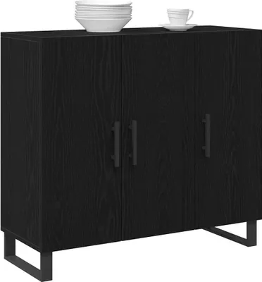 Produktbild von vidaXL Sideboard Schwarz Eichen-Optik 90 x 34 x 80 cm Holzwerkstoff