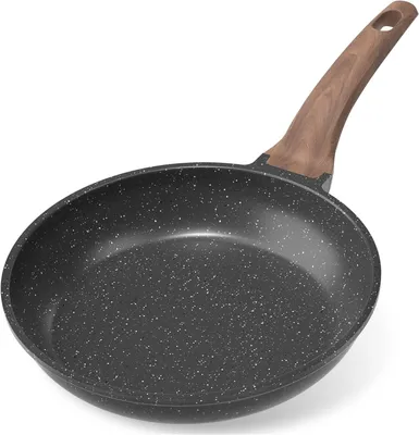 Image de YASHE Poêle anti-adhésive de 28 cm, avec revêtement en granit pour œufs, crêpes et bacon, Gris