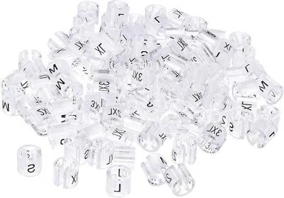Immagine prodotto di Set di grucce, 120 pezzi, 6 misure, trasparenti, diametro 3,5 mm