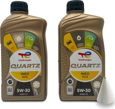 Produktbild von Total Quartz Ineo ECS | 5W-30 | 2 L | PSA B71 2290 | Iveco | Fiat | mit Trichter