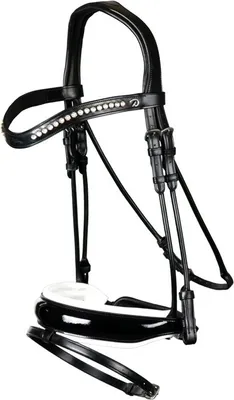 Produktbild von Dyon Trense großes Reithalfter mit Sperriemen Lack weiß