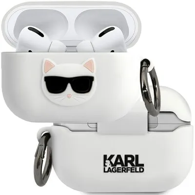 Produktbild von Karl Lagerfeld Klacapsilchwh Airpods Pro Abdeckung Biay/Weiss Silikon Choupette