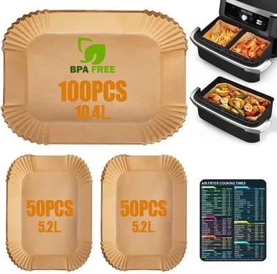 Produktbild von Bakpapier für Luftfritteuse, 200 Stück, hohl, für 5,2-10,4 L Luftfritteuse, houtfarben