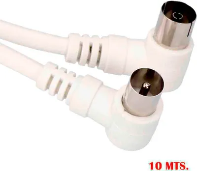 Produktbild von Verlängerung TV-Video, gebogen, 9,5 mm, 10 m, weiß, unter Verpackung, Edm