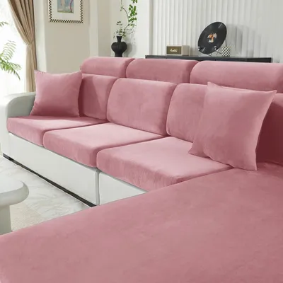 Obrázok produktu pre Poťah na sedák, ružová farba, pre chaise longue, elastický poťah na pohovku, protišmykový, univerzálny poťah na vankúš, vhodný do obývačky, umývateľný