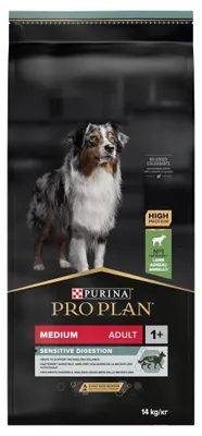 Obrázek produktu pro Purina Medium Adult Sensitive Digestion with OPTIDIGEST, Dospělý jedinec, Velký (26 až 44 kg), Jehněcí, 14 kg