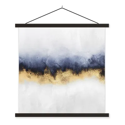 Produktbild von MuchoWow® Textilposter Abstrakt - Gold - Luxus 120x120 cm mit schwarzem Rahmen - Aufhängungsset