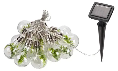 Produktbild von Galix Solar-Lichterkette Glühbirne mit Farn