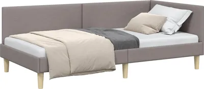 Obrázok produktu pre vidaXL Rohový rám postele Taupe 90 cm x 190 cm látka a preglejka