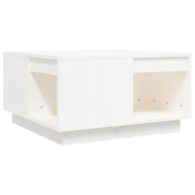 Obrázok produktu pre vidaXL Konferenčný stolík biely 60x61x32,5 cm Masívne borovicové drevo