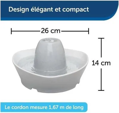 Immagine prodotto di Fontana in Vetroceramica da 18 litri con filtro per acqua naturale per animali domestici