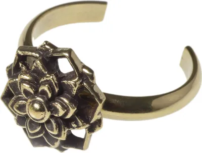 Produktbild von viva-adorno Zehenring Fußschmuck Messing verstellbar Vintage Ethno Antik Style Lotus Blüte Z518,D3