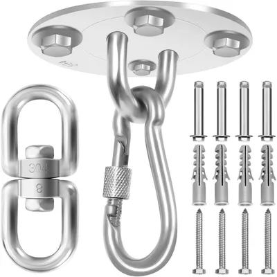 Immagine prodotto di Supporto per sacco da boxe, acciaio inossidabile, gancio a soffitto con portata fino a 450 kg, supporto a parete, fissaggio a soffitto