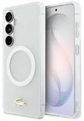 Immagine prodotto di Custodia Lacoste Shockproof Gold Logo MagSafe per Samsung Galaxy S26, bianca