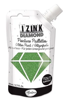 Produktbild von Aladine Aladine Izink Diamond Glitter Paint 80 ml Dunkelgrün