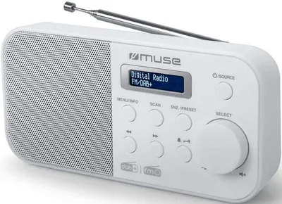 Obrázek produktu pro Muse m-109 dbw bílé přenosné dab+/fm rádio s integrovaným reproduktorem a obrazovkou