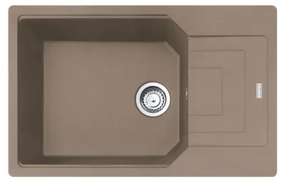 Imagen del producto de Fregadero Franke URBAN UBG 611-78 XL en color CASHMERE, con sistema de control excéntrico, grifo de acero inoxidable / Medidas de corte: 760 x 480 mm / Fregadero de granito