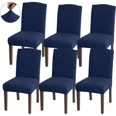 Obrázok produktu pre Elastické poťahy Jacquard, tmavomodrej farby, sada 6 kusov
