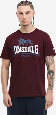 Produktbild von Herren T-Shirt normale Passform LION TWO TONE Oxblood/Navy/White XL Lonsdale