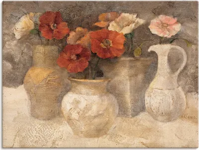 Produktbild von ARTland Leinwandbild Weißer Mohn Größe: 60x45 cm