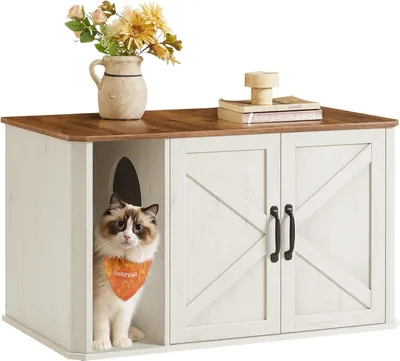 Produktbild von Katzenklappen-Möbel – Katzenhaus-Möbel – Versteckt die Katzentoilette – Doppeltürig – 85 x 48,5 x 50 cm