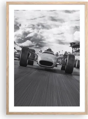 Produktbild von Gerahmtes Poster - Rahmen in heller Eiche - Formel 1 Schwarz und Weiß - 50x70 cm - Wand Bild - Wanddeko - Wandbilder - Wandposter - Bilderrahmen - Bilder - Kunstdruck - Wandbild - P2NPA50x70-4127