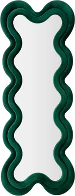 Zdjęcie produktu dla Zielone aksamitne lustro ścienne 58x4x160 cm