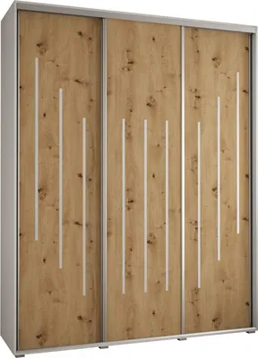 Produktbild von MEBLE KRYSPOL Davos 8 Schrank, drei Türen - 235,2x200x60 cm - Weiß Artisan Silber
