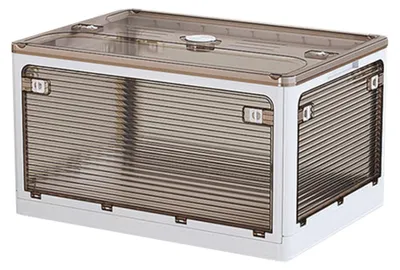 Faltbare Aufbewahrungsbox, weiß, 85 l, PP, transparent