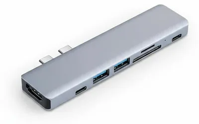 Image de InAndOutdoorMatch - Hub USB-C - 7 en 1 - Aluminium - Argent