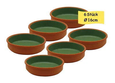 Produktbild von Mediterranes Tapasschalen-Set 6 Stück Ø16cm – Grün – Ofenfest & Spülmaschinengeeignet