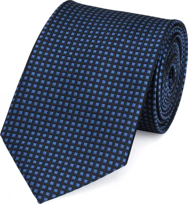 Produktbild von Fabio Farini - 1 Stück elegante Dunkelblaue Herren Krawatten - Schlips in 8cm Breit (8cm), Blau/Schwarz