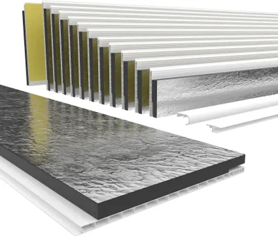 Produktbild von HEXIM PVC Rollladenkastendeckel mit Dämmung Länge: 1000 - 2000mm, Breite: 120 - 320mm, Revisionsklappe Rolladendeckel Rollladen nachrüsten Deckel Klappe (300mm x 2 Meter)