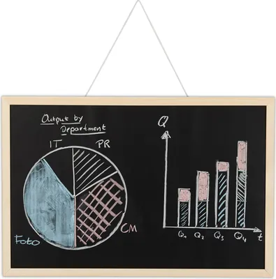 Image de Tableau noir Relaxdays avec cadre en bois, surface effaçable, tableau mémo de bureau, tableau mural à accrocher, 40 x 60 cm, noir