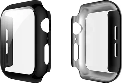 Immagine prodotto di Eko, Cover per Apple Watch 45mm Protezione completa con vetro temperato, nero trasparente