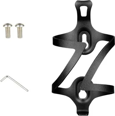 Image de Porte-bidon en aluminium pour vélo - Porte-bidon résistant pour vélos de course et VTT (noir)
