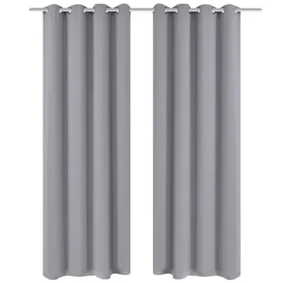 Image de vidaXL Rideau occultant avec œillets métalliques 270 x 245 cm Gris