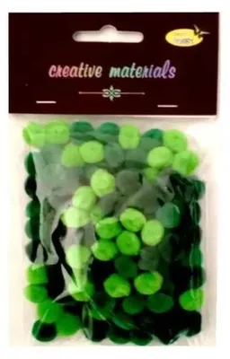 Produktbild von Acrylpompons, grün, 10 mm, 100 Stück – Galeria Hobby