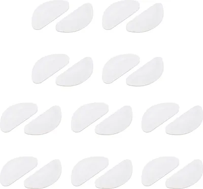 Produktbild von 10 Paar rutschfeste Nasenpads für Brillen mit superklebender Rückseite, weichem Silikonkleber, Nasenpads für Brillen, Sonnenbrillen, Lesebrillen