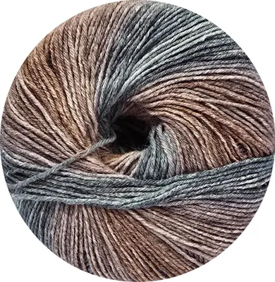 Produktbild von 150 Gramm Austermann Step 6 Color Sockenwolle 796 Braun Grau