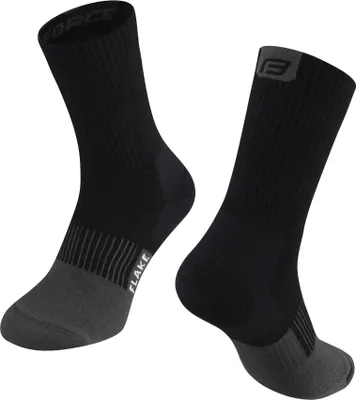 Produktbild von FORCE Merino Socken FLAKE Thermo, S-M/36-41 Schwarz / Grau