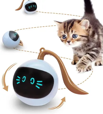 Produktbild von Tierball Interaktives Katzenspielzeug Ball,Automatisch Rollender Ball mit LED