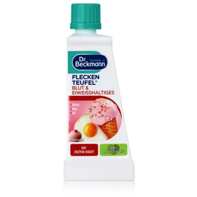 Produktbild von delta pronatura Fleckenteufel Fleckenentferner 50 ml, für Textilien, gegen Blut & eiweißhaltige Flecken, mit Enzym-Kraft, nicht für Teppiche & Leder