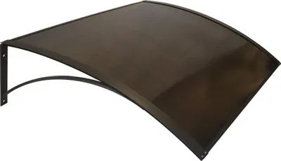 Produktbild von Wasabi - Vordach Haustür 100x80 cm ZEN – Hohles Polycarbonat 3,8mm Braun – Braune Aluminiumhalterungen – Einfache Montage – Wetterschutzdach Regen Fenster – Robuste Abdeckung Garten Terrasse