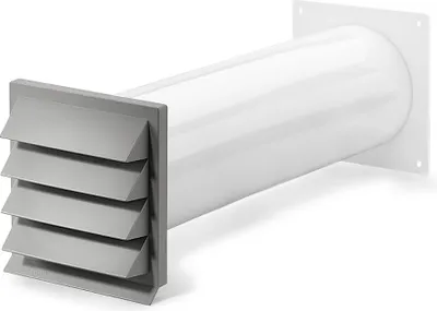 Produktbild von K-KLIMA-R 150/150 Mauerkasten in hellgrau mit Anschluss Rundrohr 150 mm / Teleskop-Mauerkasten / Compair flow (System Ø 150)