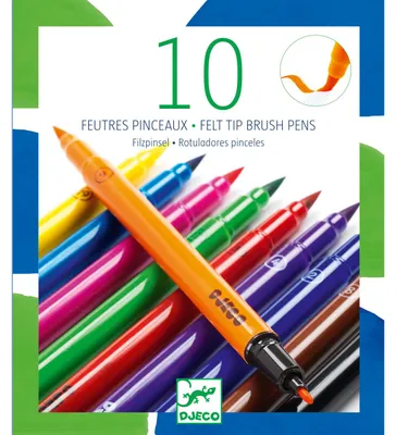Image de Djeco - Couleurs - 10 pinceaux feutres - classique