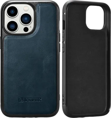 Produktbild von Icarer Tasche Lederhülle mit Magsafe für Iphone 14 Pro Max Blau
