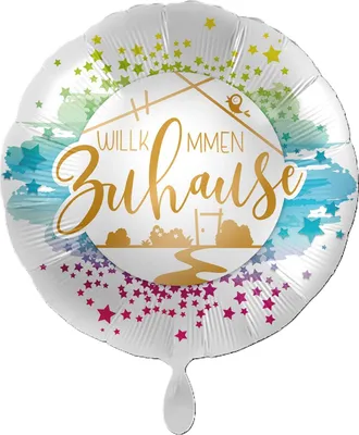Produktbild von 18"/Ø43cm Folienballon "Willkommen Zuhause Sterne"