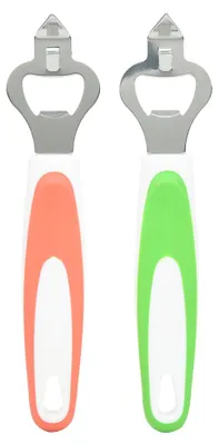 Produktbild von Tragbarer manueller Flaschenöffner aus Edelstahl, ideal für Bierflaschen und Dosen, sowie als Barzubehör.